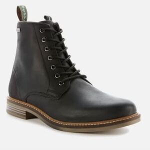 BARBOUR Round Toe Black Waxy Seaham Lace & Zip Boots